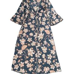 Saltwater Luxe Floral Flounced Midi Dress